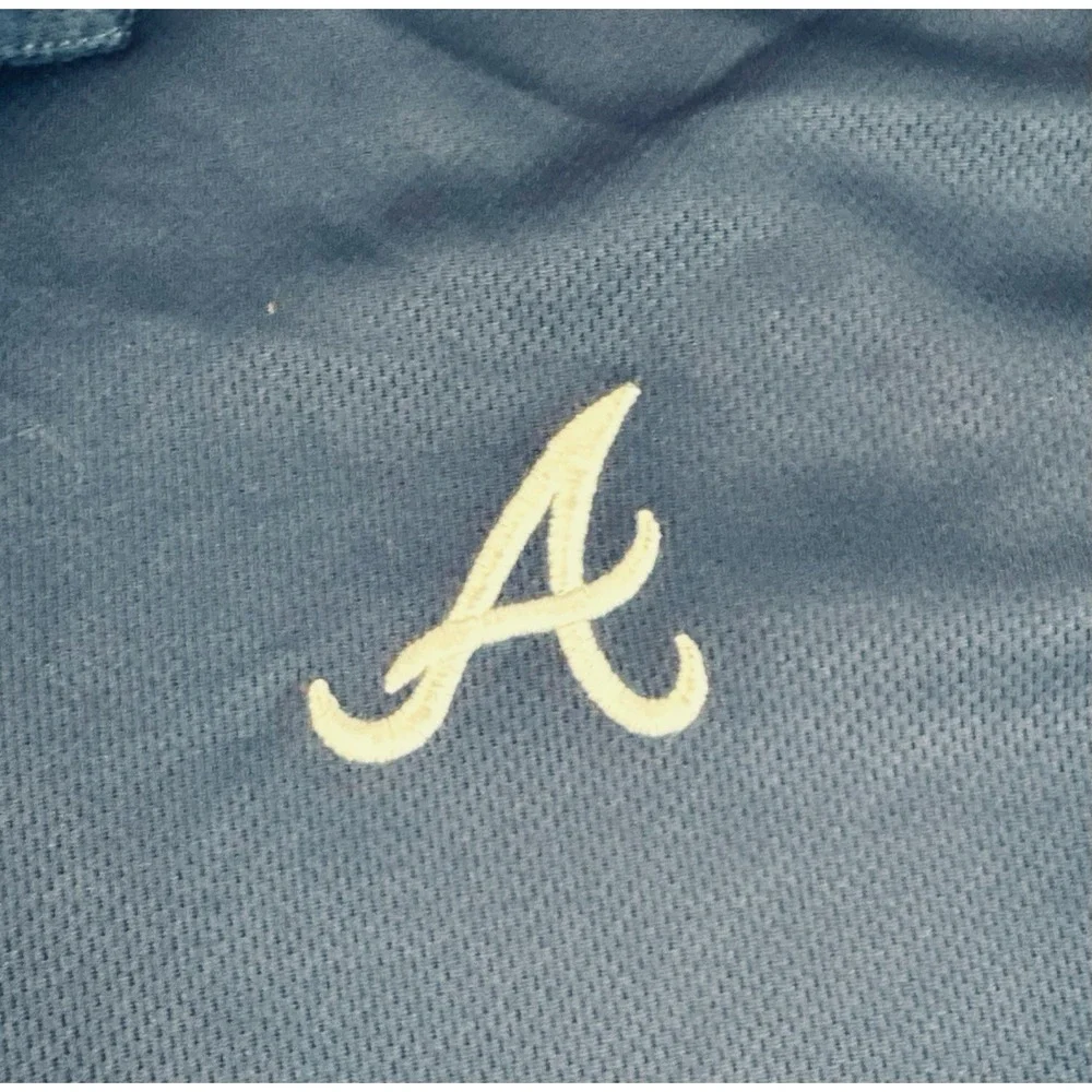Nike Dri-FIT Atlanta Braves Men Polo Shirt XL Navy Blue MLB Short Sleeve